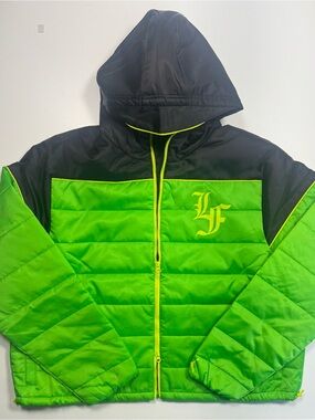 Puma Black Jacket with Neon Green Trim